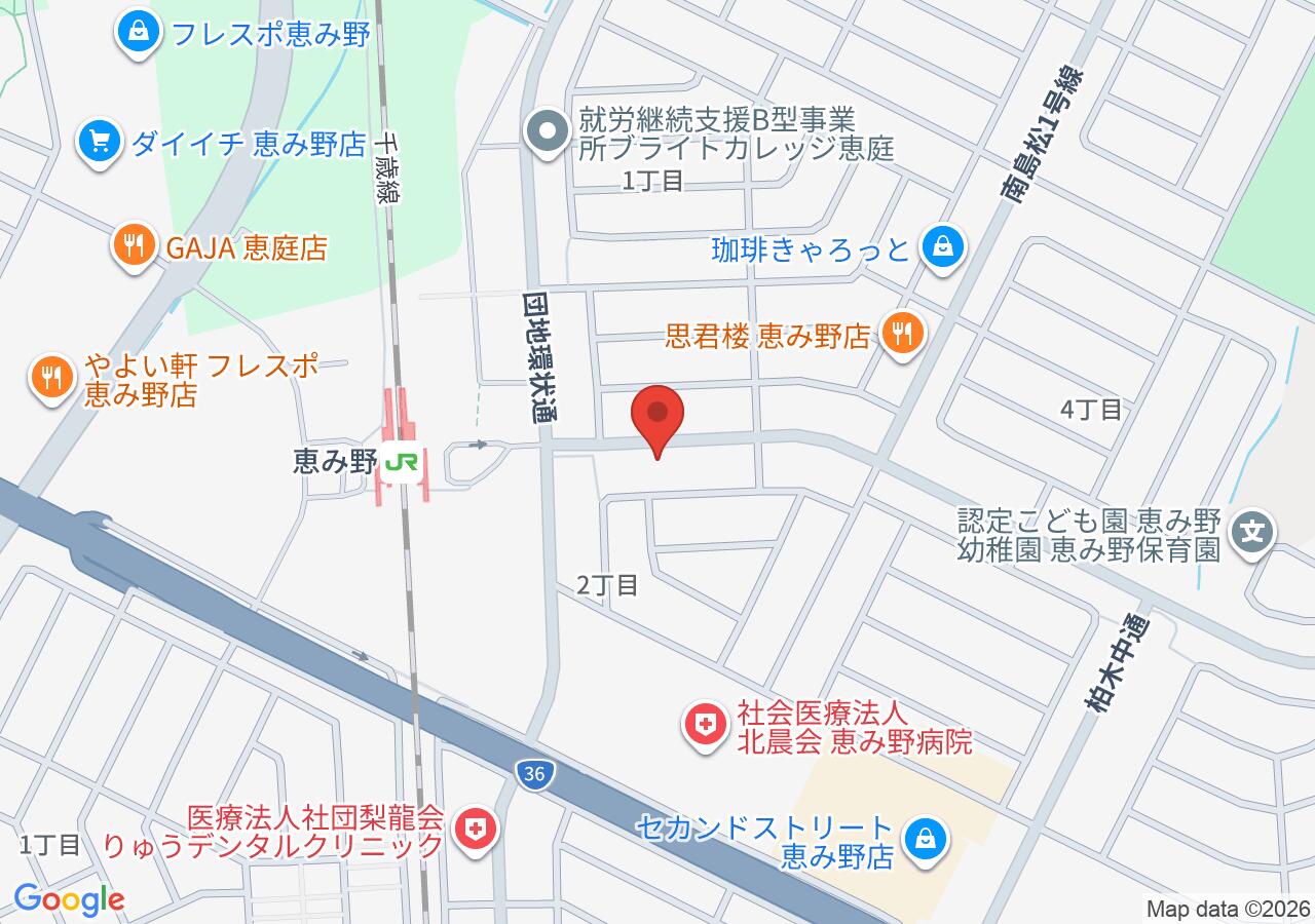 エンパイアー 恵み野店の地図
