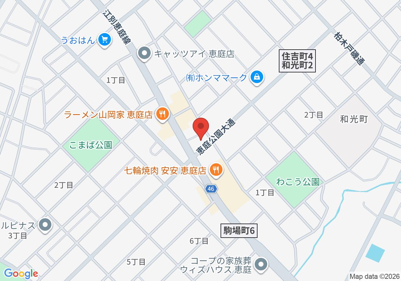 ワンズレンタカー恵庭住吉町店の地図