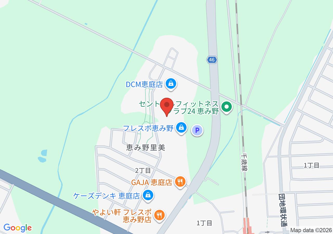 カースタレンタカー 新千歳空港りんくう恵庭恵み野店の地図