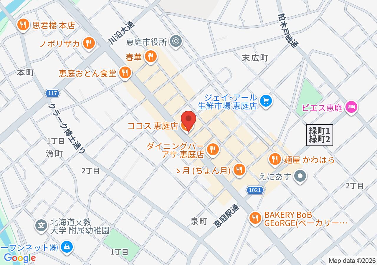 ココス 恵庭店の地図