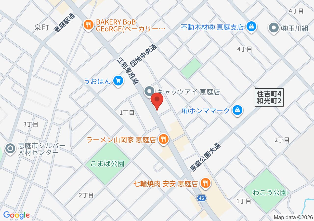 びっくりドンキー 恵庭店の地図