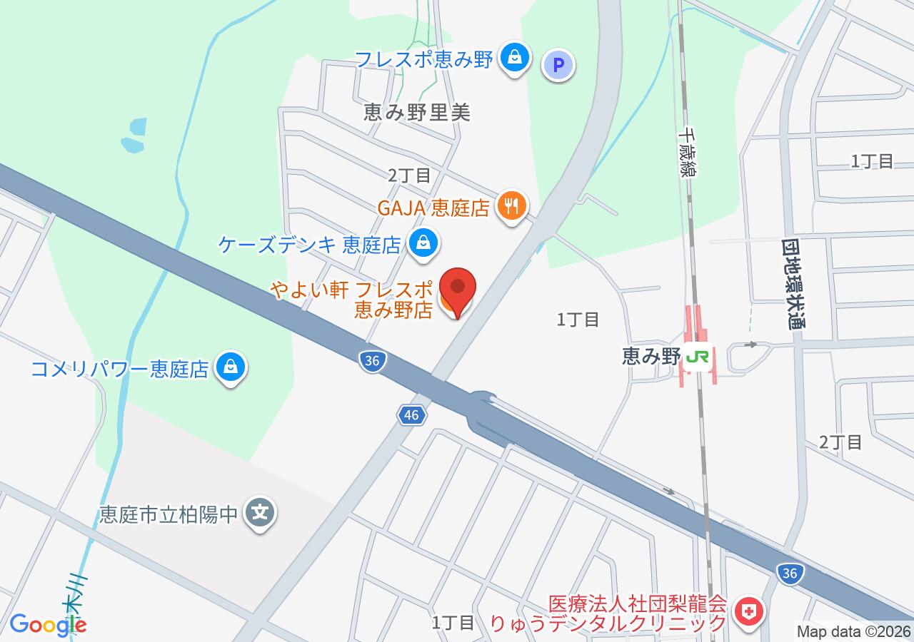 やよい軒 フレスポ恵み野店の地図