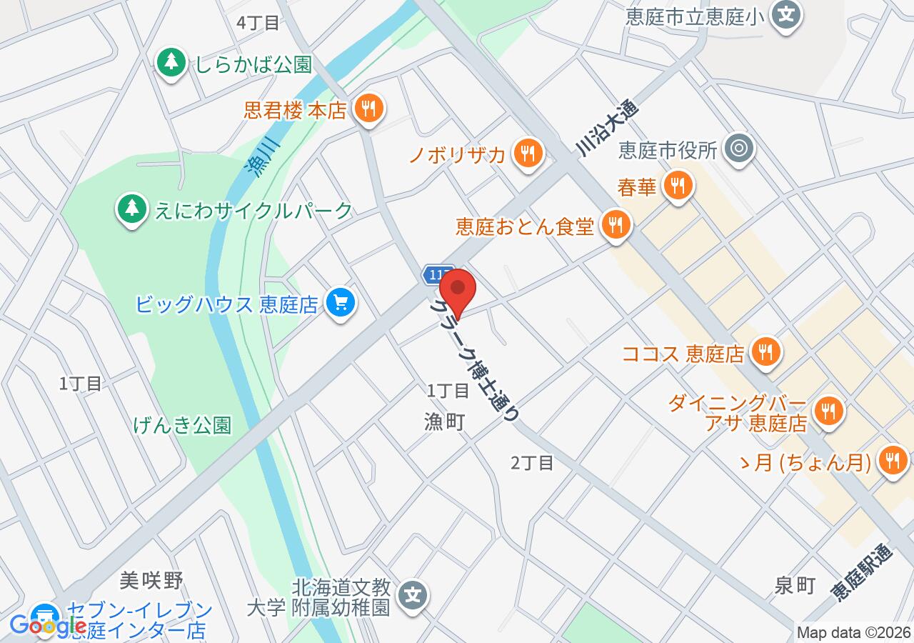 恵庭フィエスタの地図