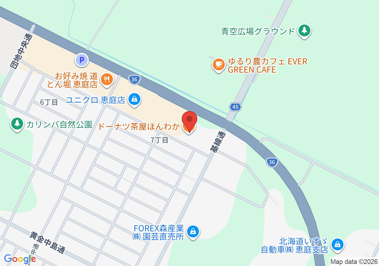ドーナツ茶屋 ほんわかの地図