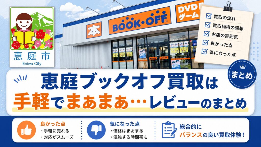 恵庭,ブックオフ,買取,口コミ,評判,レビュー