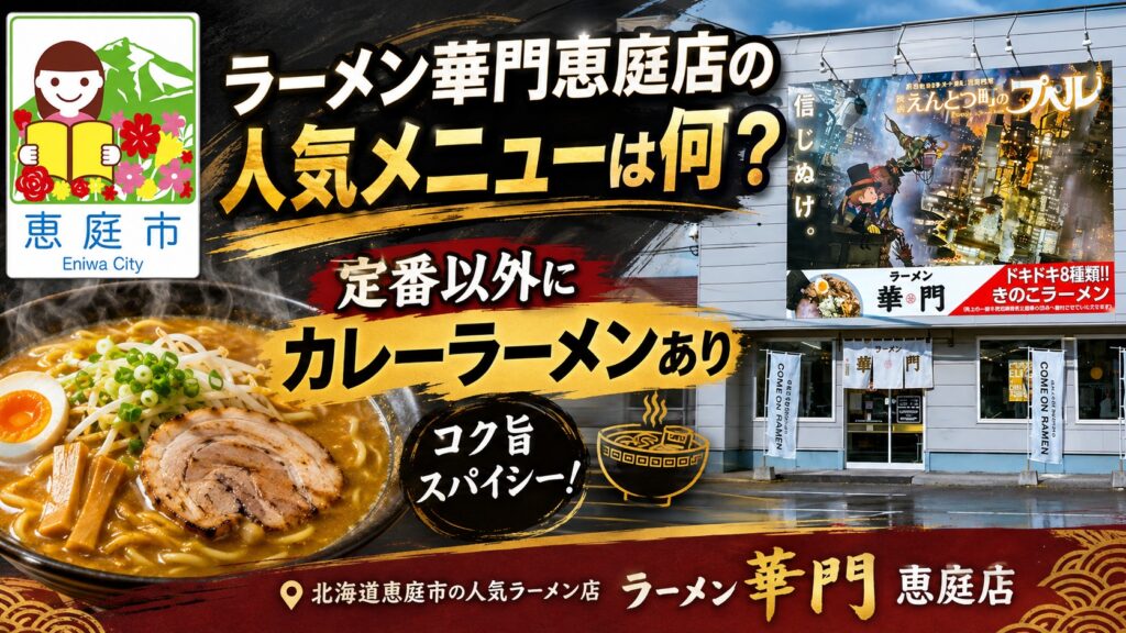 ラーメン華門恵庭店,ラーメン華門,恵庭,ラーメン,プペル,口コミ,評判,レビュー,メニュー