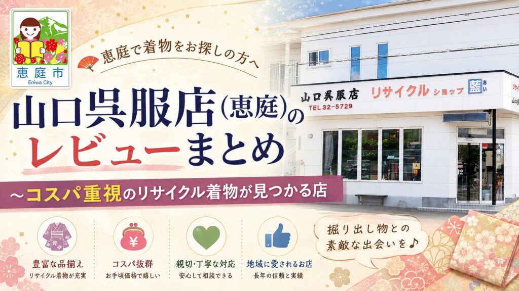 恵庭,山口呉服店,リサイクル着物,着物レンタル,口コミ,評判,レビュー,値段