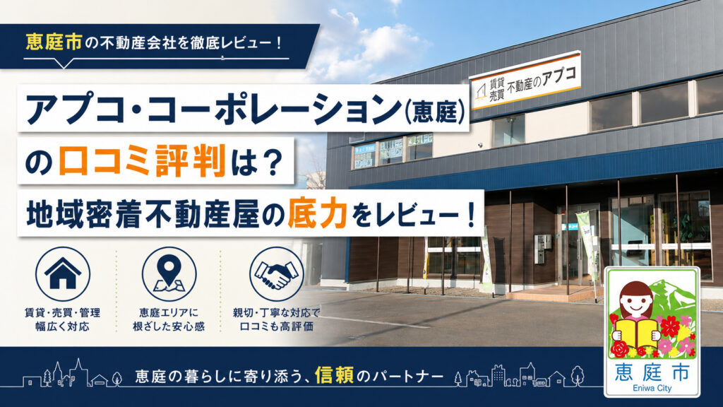 アプココーポレーション,恵庭,不動産会社,口コミ,評判