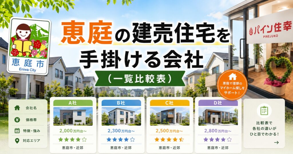 恵庭,建売,不動産会社,工務店,ハウスメーカー,口コミ,評判,おすすめ