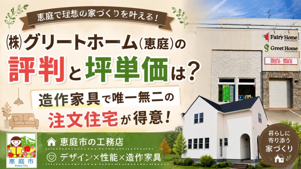 グリートホーム,恵庭,工務店,注文住宅,口コミ,評判,坪単価