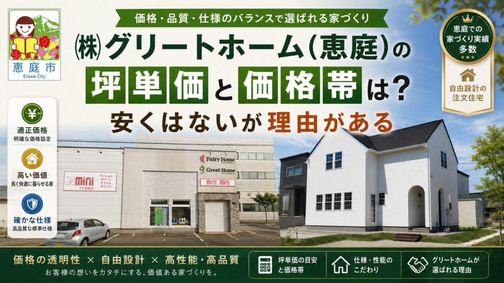グリートホーム,恵庭,工務店,注文住宅,口コミ,評判,坪単価