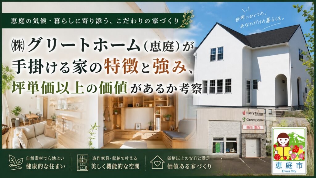 グリートホーム,恵庭,工務店,注文住宅,口コミ,評判,坪単価