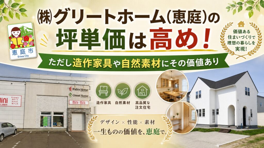 グリートホーム,恵庭,工務店,注文住宅,口コミ,評判,坪単価