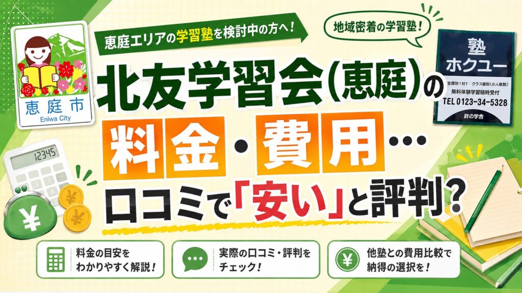 北友学習会,恵庭,学習塾,個別指導,口コミ,評判,料金