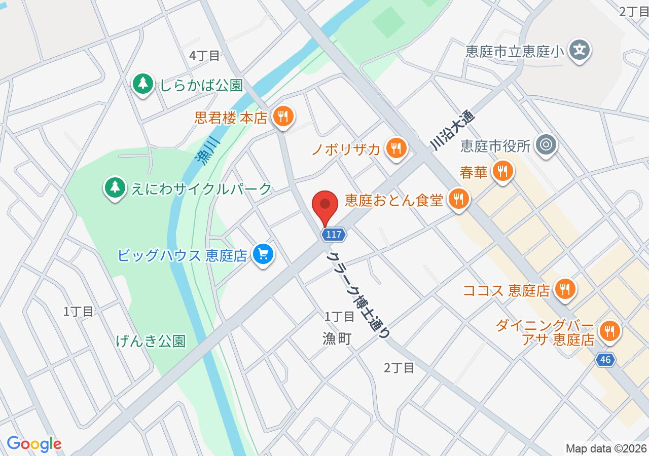 北海道個別学院恵庭中央校の地図