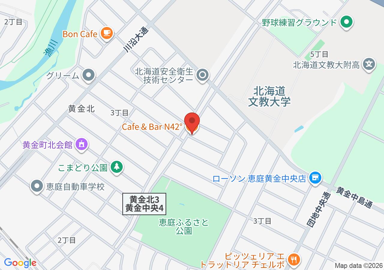 Cafe & Bar N42°の地図