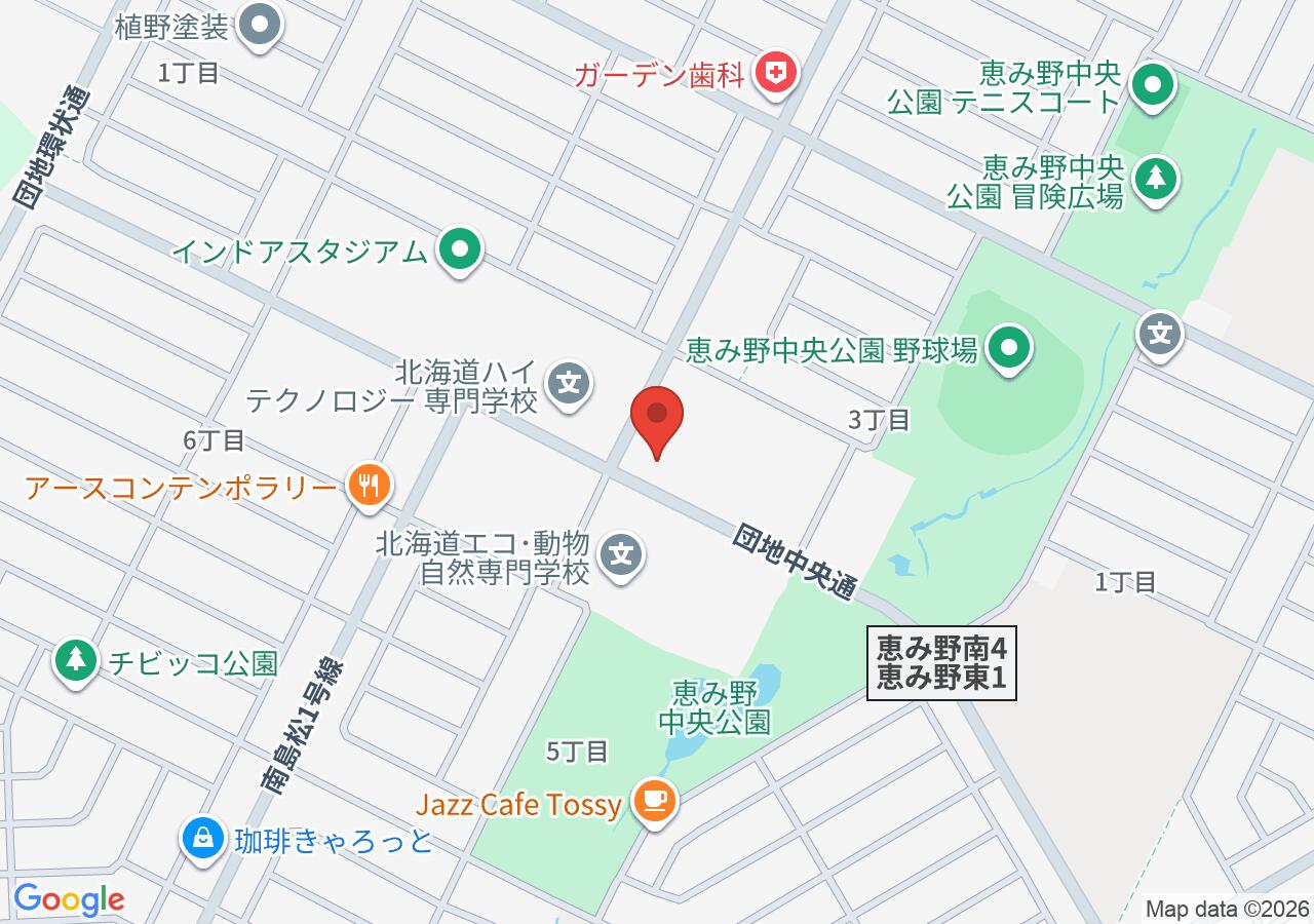 chocoZAP恵庭恵み野の地図