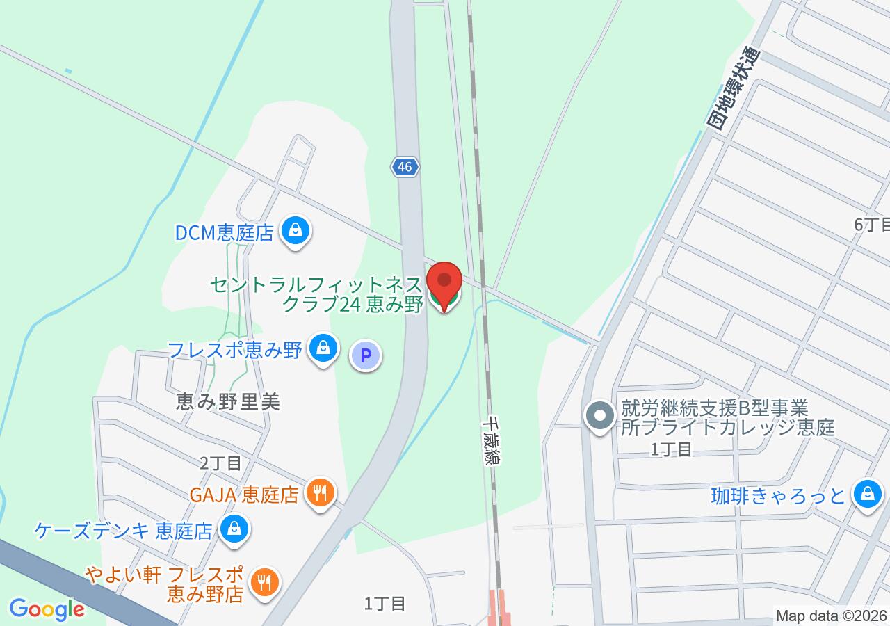 セントラルフィットネスクラブ24 恵み野の地図