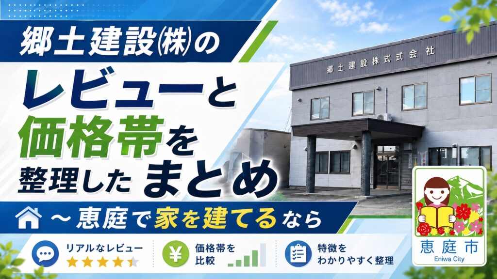 郷土建設,恵庭,建築会社,注文住宅,建売,口コミ,評判,価格帯