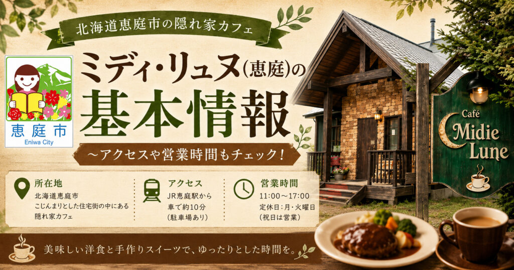 ミディ・リュヌ,恵庭,黄金,カフェ,口コミ,評判,レビュー,メニュー,おすすめ