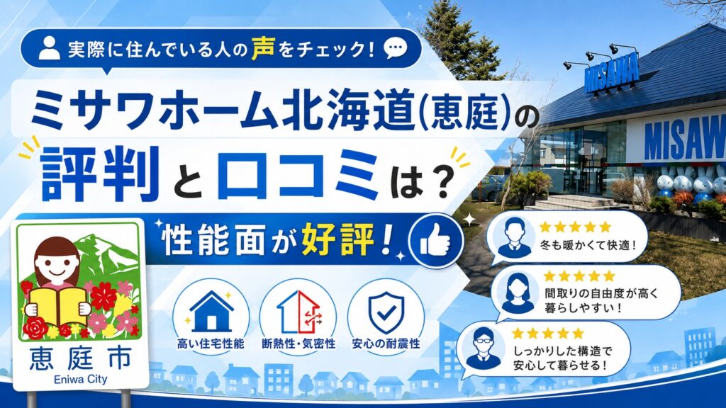 ミサワホーム北海道,恵庭,ハウスメーカー,口コミ,評判,レビュー,坪単価