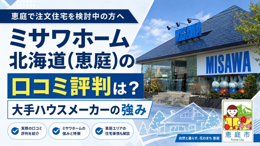 ミサワホーム北海道,恵庭,ハウスメーカー,口コミ,評判,レビュー,坪単価