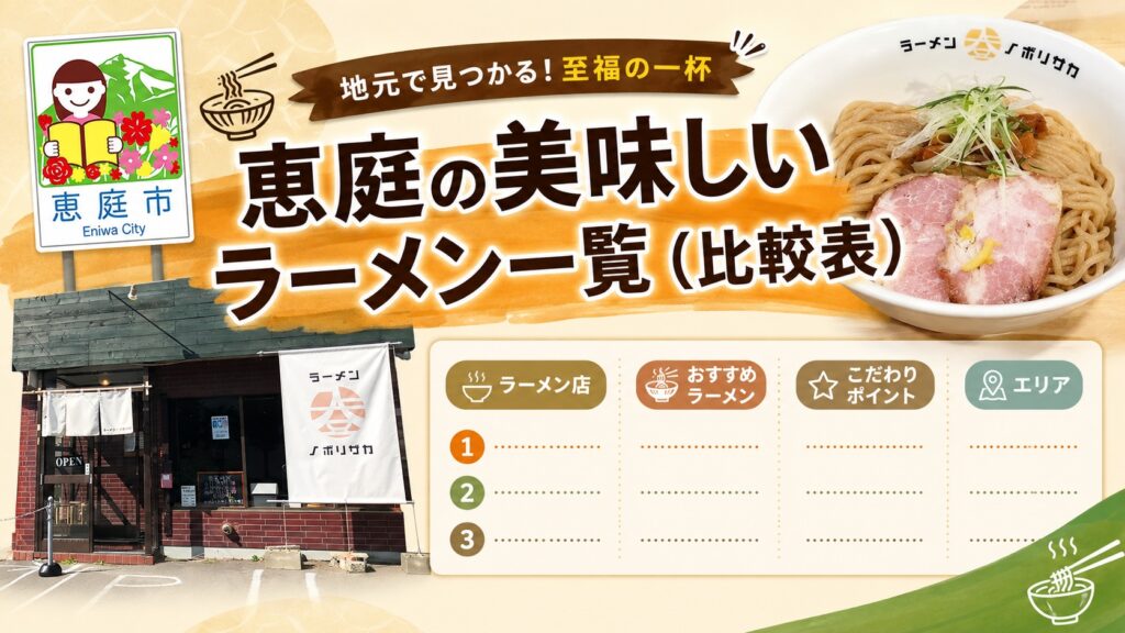 恵庭,ラーメン,美味しい,口コミ,評判,おすすめ
