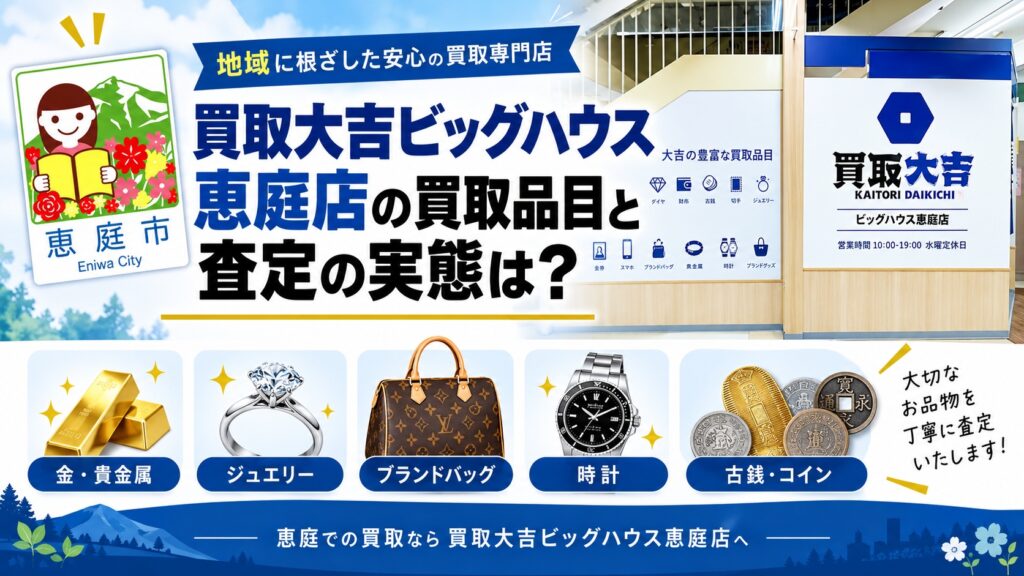 買取大吉ビッグハウス恵庭店,買取大吉,ビッグハウス恵庭店,恵庭,口コミ,評判,査定,買取
