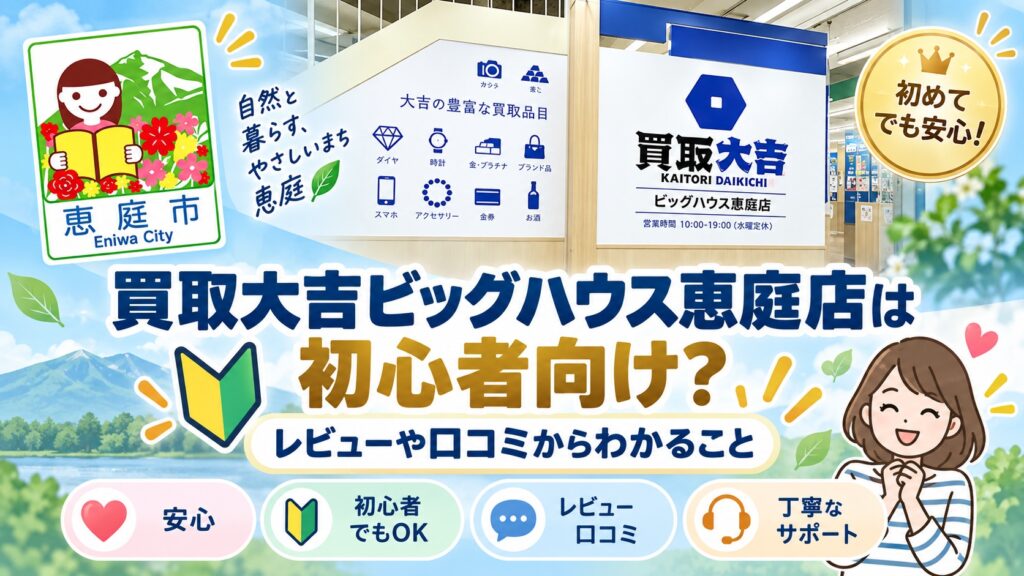 買取大吉ビッグハウス恵庭店,買取大吉,ビッグハウス恵庭店,恵庭,口コミ,評判,査定,買取