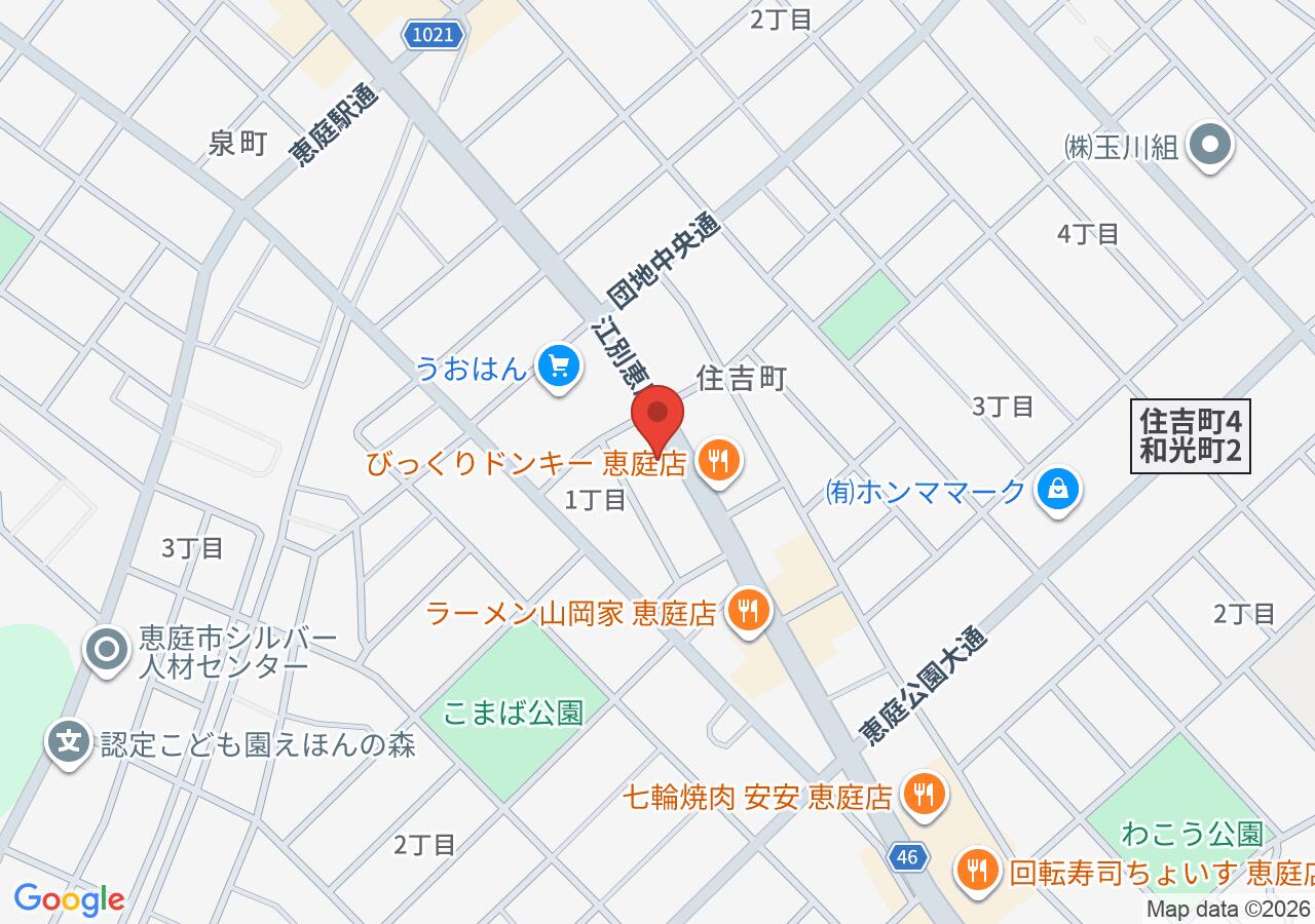カーブス 恵庭住吉の地図