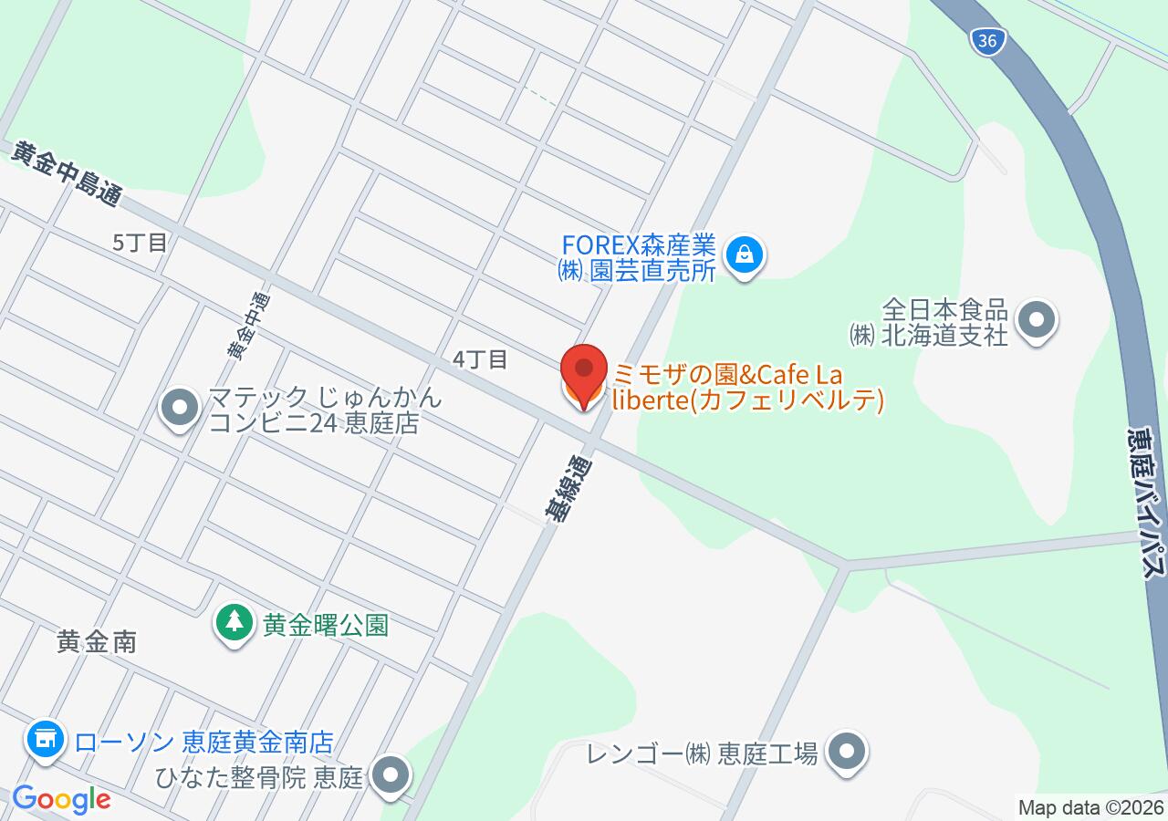ミモザの園＆Cafe La liberte（カフェリベルテ）の地図