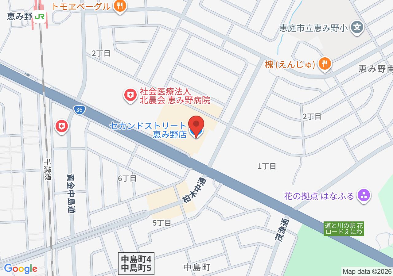 セカンドストリート恵み野店の地図