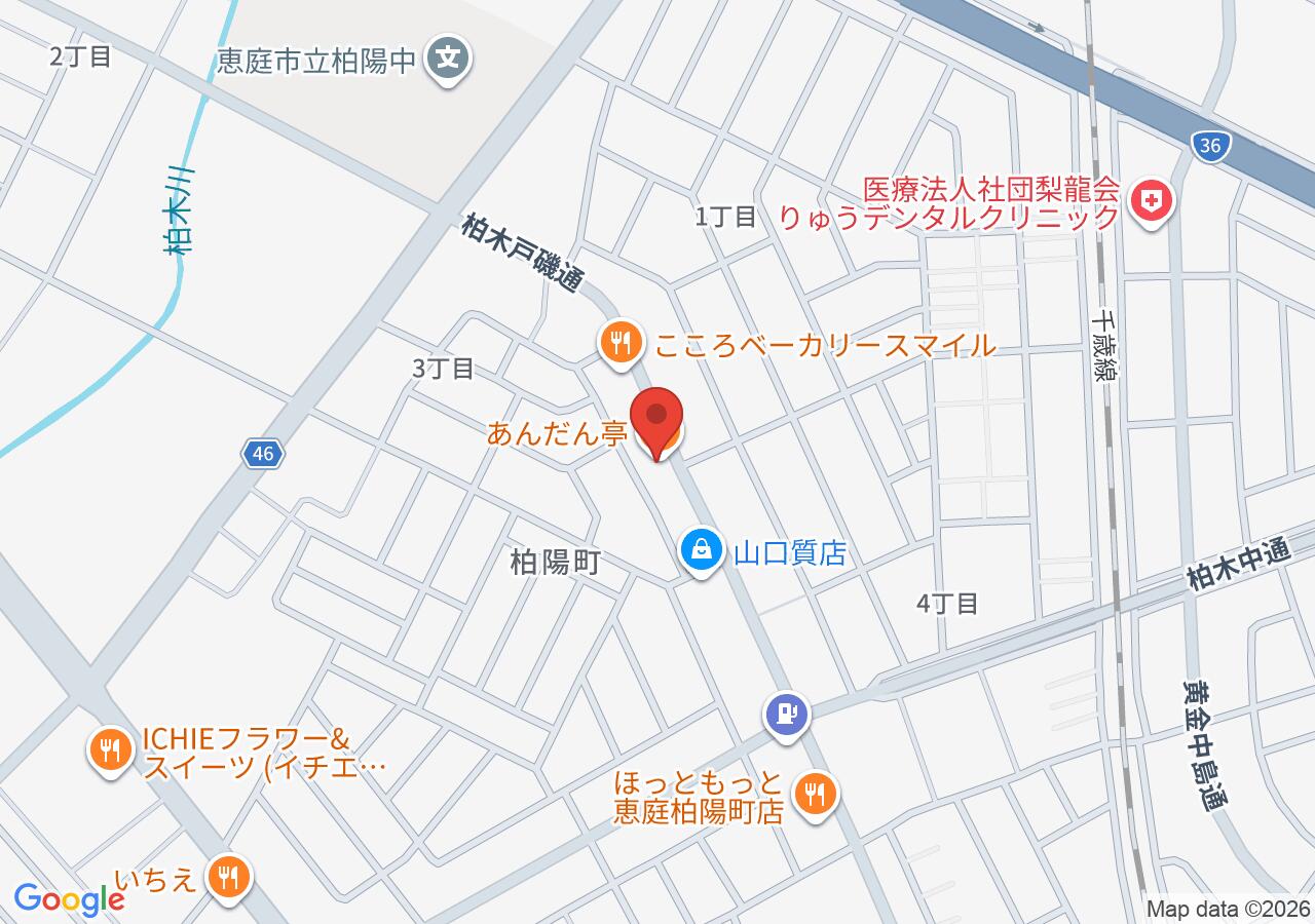 あんだん亭の地図