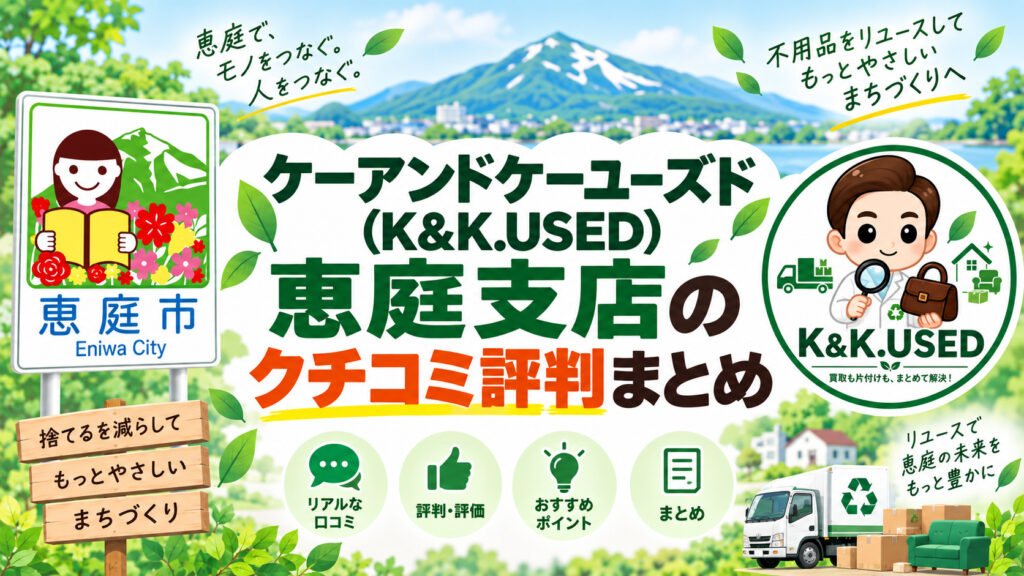 ケーアンドケーユーズド,K&K.USED,恵庭,買取,不用品,口コミ,評判,レビュー