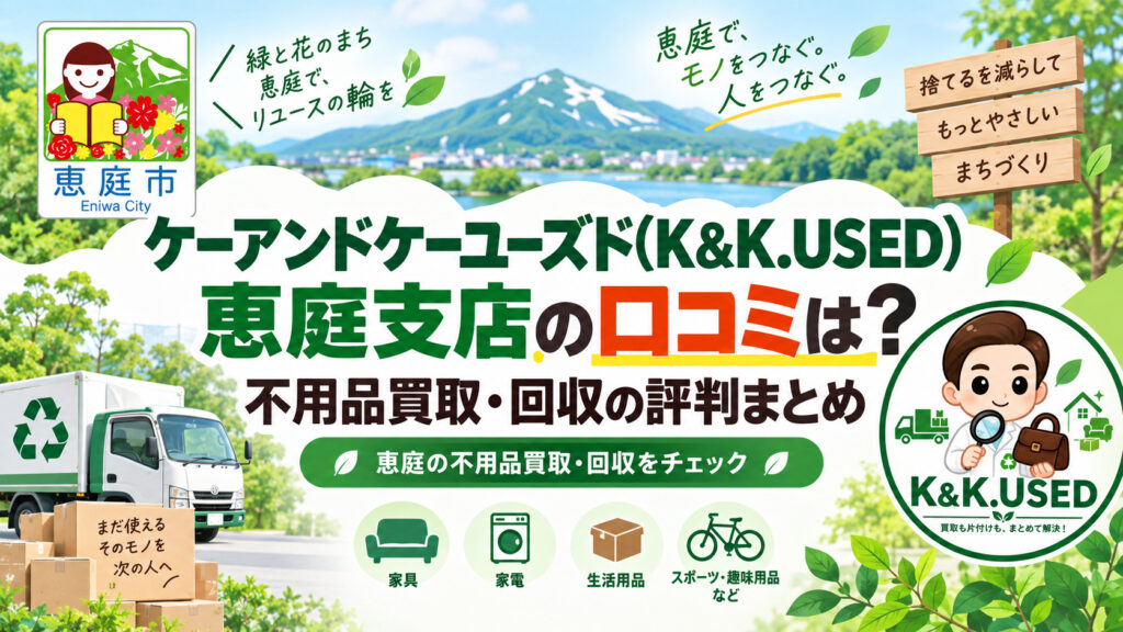 ケーアンドケーユーズド,K&K.USED,恵庭,買取,不用品,口コミ,評判,レビュー