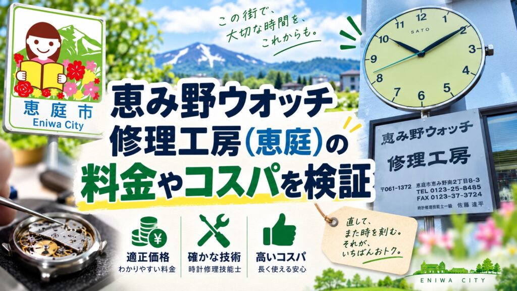 恵み野ウオッチ修理工房,恵庭,恵み野,口コミ,評判,レビュー,料金