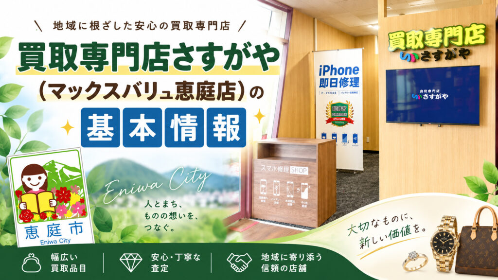 買取専門店さすがや,マックスバリュ恵庭店,さすがや,恵庭,リサイクルショップ,口コミ,評判,レビュー,買取,査定