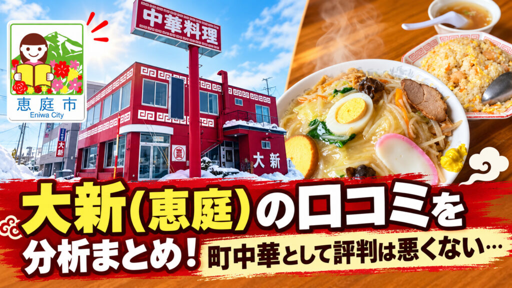 大新,恵庭,中華,大盛り,口コミ,評判,レビュー,メニュー