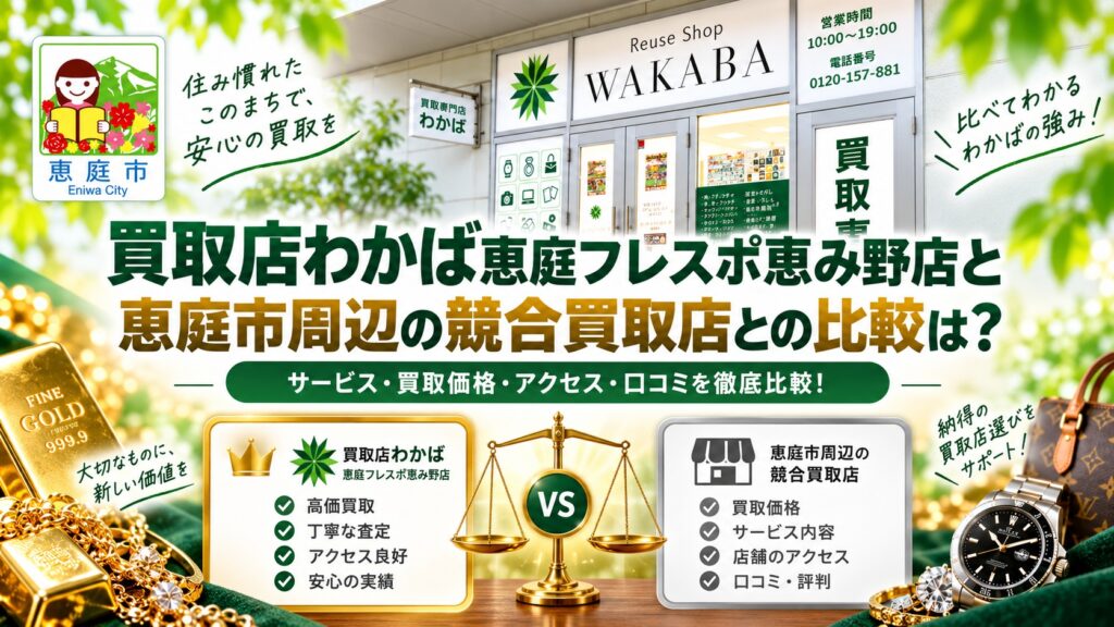 買取店わかば恵庭,フレスポ恵み野店,恵庭,金,買取,リサイクル,口コミ,評判,レビュー