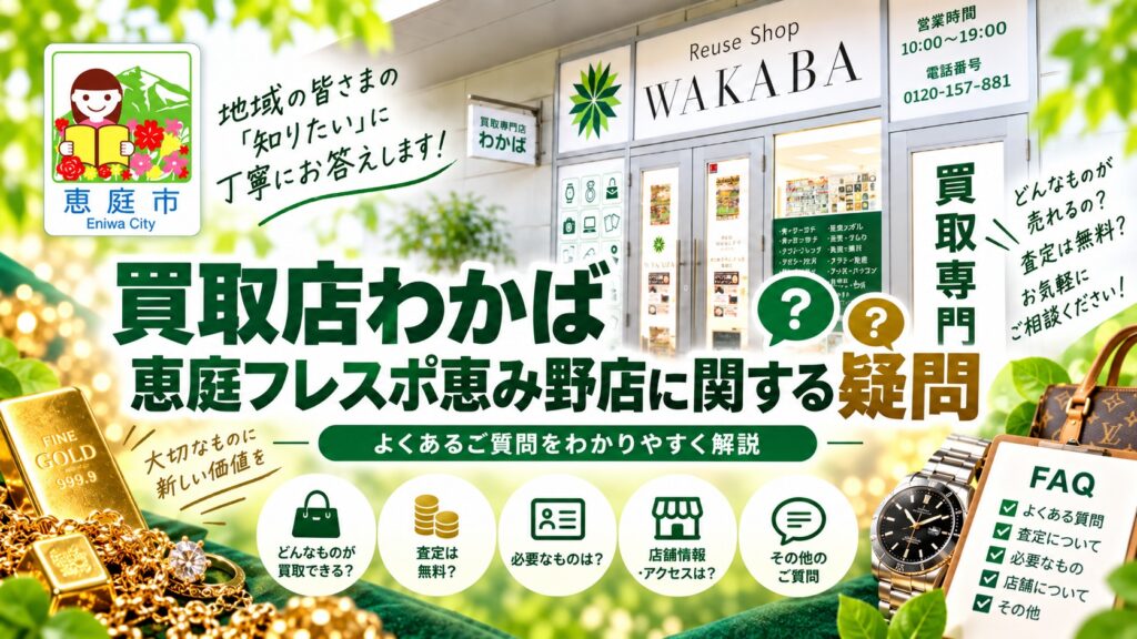 買取店わかば恵庭,フレスポ恵み野店,恵庭,金,買取,リサイクル,口コミ,評判,レビュー