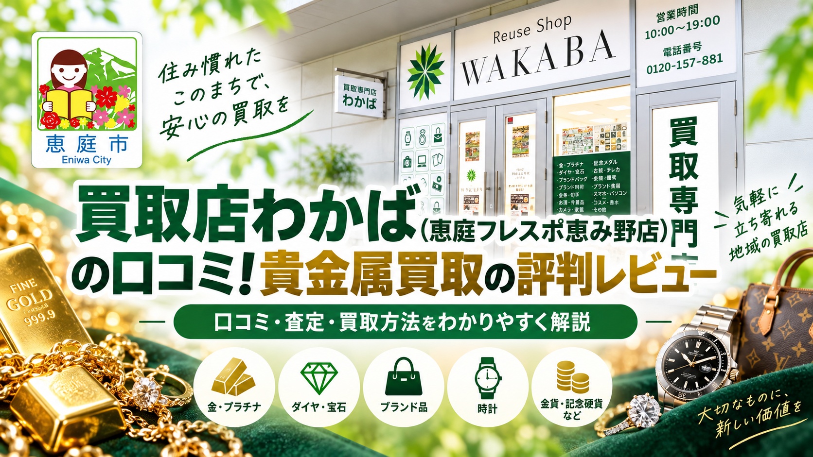 買取店わかば恵庭,フレスポ恵み野店,恵庭,金,買取,リサイクル,口コミ,評判,レビュー