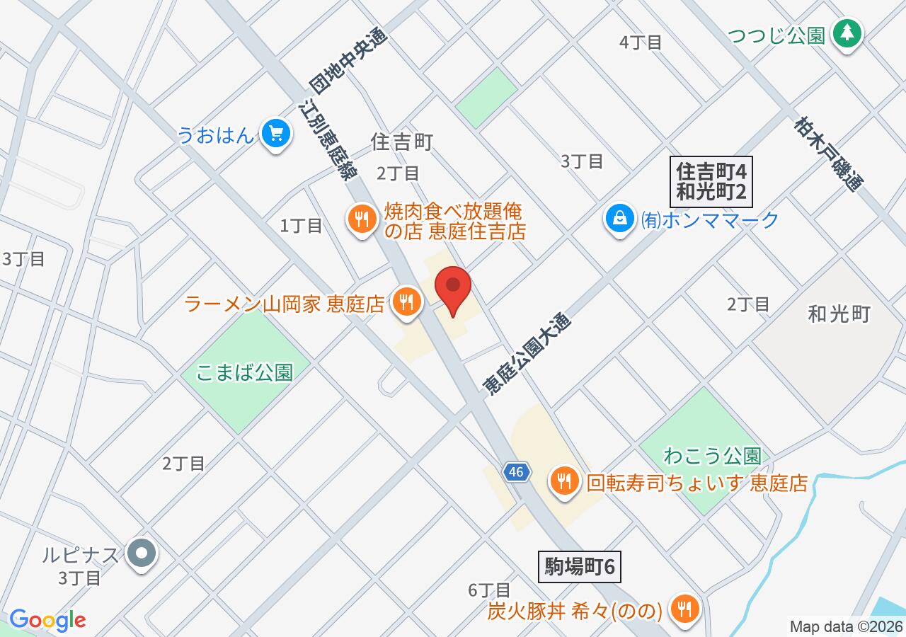 自遊空間 SELF恵庭住吉店の地図