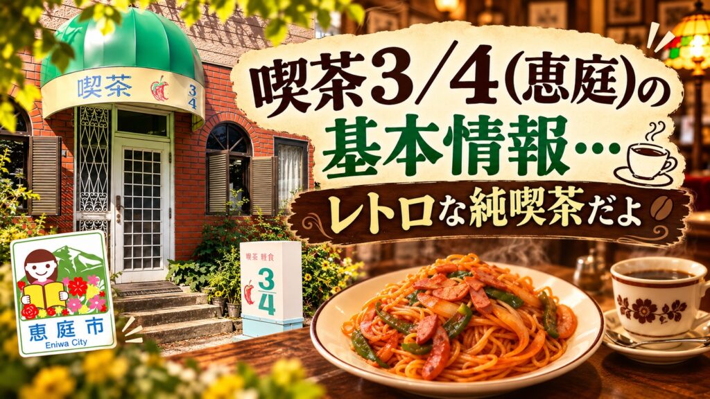 喫茶３/４,恵庭,純喫茶,カフェ,コーヒー.喫煙,口コミ,評判,レビュー