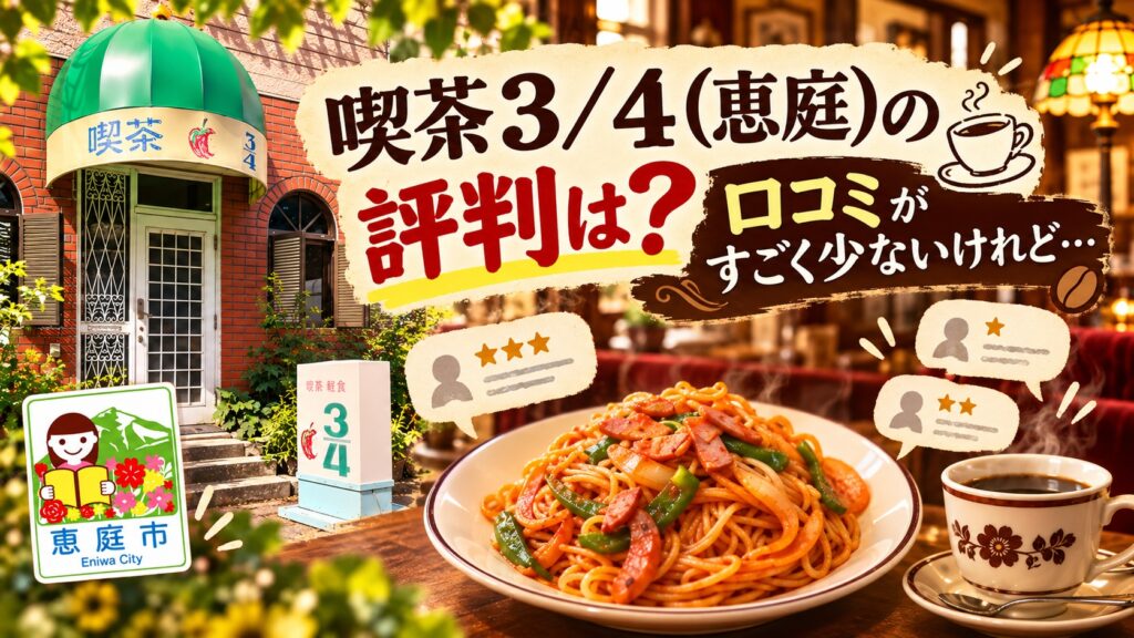 喫茶３/４,恵庭,純喫茶,カフェ,コーヒー.喫煙,口コミ,評判,レビュー