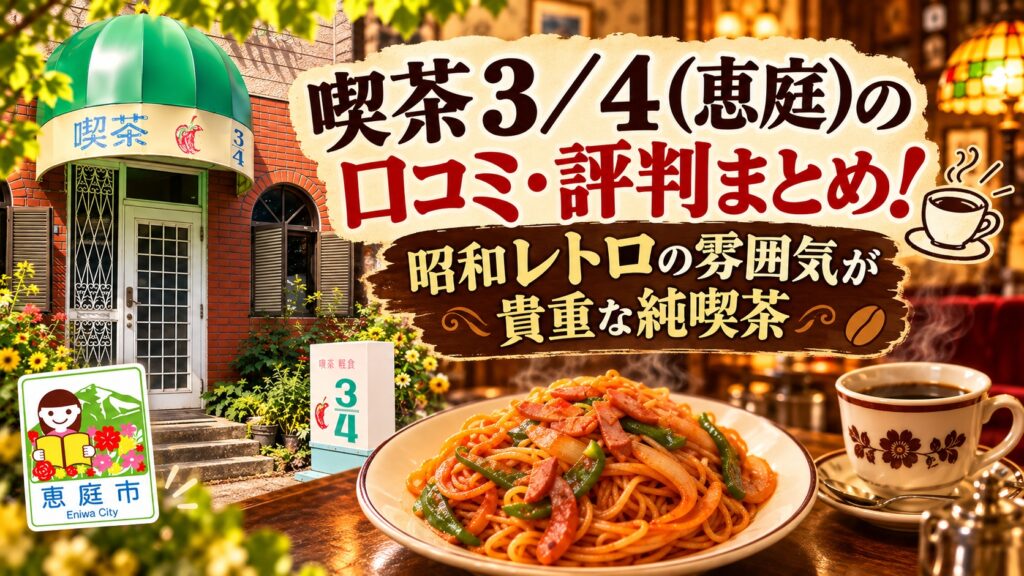 喫茶３/４,恵庭,純喫茶,カフェ,コーヒー.喫煙,口コミ,評判,レビュー
